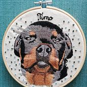 Retrato bordado perro . Embroider project by Milisen Retamal - 03.11.2021