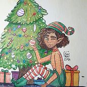 Pintura em aquarela (Tema: Natal). Un progetto di Disegno, Illustrazione tradizionale e Pittura ad acquerello di Sara Lima - 12.03.2021