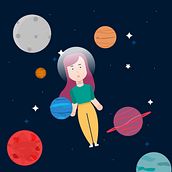 Sueño espacial. Un proyecto de Animación 2D e Ilustración digital de Manu Giraldo Giraldo - 17.08.2019