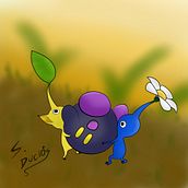 Dibujo digital de Kirby y Pikmin. Digital Drawing project by Sebastian Duclós Mascaro - 10.18.2020