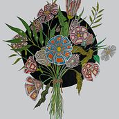 Bouquet of door flowers. Un progetto di Illustrazione botanica di Mario van Miert - 07.02.2021