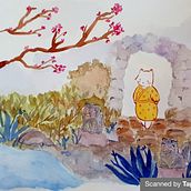 Meu projeto do curso: Ilustração em aquarela com influência japonesa. Un projet de Dessin de Caroline Miashiro - 13.03.2021