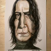Il mio progetto del corso: Caricatura ad acquerello di Severus Piton. Projekt z dziedziny Malowanie akwarelą użytkownika Greta Milano - 13.03.2021