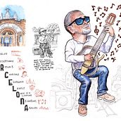 Barcalona Busker. Un proyecto de Diseño de personajes y Pintura a la acuarela de rekcga - 14.12.2019