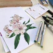 Alstromeria in markers. Un proyecto de Ilustración botánica de Irina Kaminker - 14.03.2021