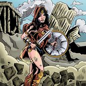 Wonder Woman // Pencil, Inked and Colored Versions.. Een project van Ontwerp van personages, Stripboek,  Concept art, Digitale illustratie,  Tekening, Traditionele illustratie, Tekening met potlood y  Schetsen van Alper Çoban - 14.01.2021