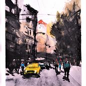 My project in Urban Landscapes in Watercolor course. Watercolor Painting project by Domenico Spingardi - 03.15.2021