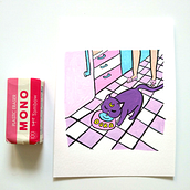 Tiny cat paint Ein Projekt aus dem Bereich Illustration mit Tinte von T Mallouk - 15.03.2021