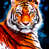 Amigos felinos. Tigrazo.. Traditional illustration, Digital Illustration, and Digital Painting project by Sergio Gil - 03.16.2021