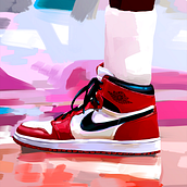 Retratos de obejetos supremos. Jordan 1.. Traditional illustration, Digital Illustration, Painting, and Digital Painting project by Sergio Gil - 03.16.2021