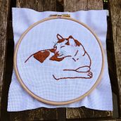 Piet the cat embroidery. Un proyecto de Bordado e Ilustración tradicional de Emma Niemans - 16.03.2021