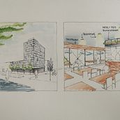 Einführung zur freihändigen Architekturzeichnung. Un projet de Illustration architecturale de Aleksandra Brcina - 16.03.2021