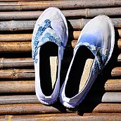 Espadrilles in Hokusai look Ein Projekt aus dem Bereich Nähen von Ioana Golzke - 17.06.2015