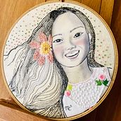 Katerina Stitched Portrait. Een project van Borduurwerk van Maya Calica Collins - 17.03.2021