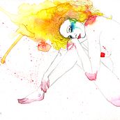 Nymphes à l'aquarelle. Des amoureuses tristes. Watercolor Painting project by Stephanie Durbic - 03.17.2014