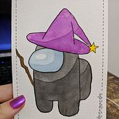 Among Us - Halloween. Ilustração com tinta projeto de Sabrina Machado - 17.03.2021