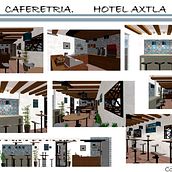 Cafetería "Hotel Axtla". Interior Architecture, and Decoration project by Alondra Araceli Rosales Zenón - 03.18.2021