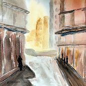 My project in Architectural Sketching with Watercolor and Ink course. Watercolor Painting project by taiga91 - 03.18.2021