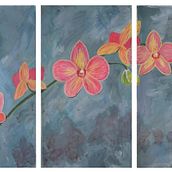 Orchids in Acrylic. Acr, and lic Painting project by Giana Romaso - 03.18.2021