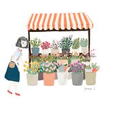 Buying flowers. Ilustração infantil, Ilustração digital e Ilustração tradicional projeto de Lorena L - 18.03.2021
