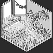 Ejercicio habitación. Traditional illustration project by Joana Padilla - 03.18.2021