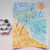 Mosaic Beach. Un proyecto de Pintura a la acuarela de Ellie Anne - 18.03.2021