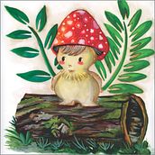 Lonely as a mushroom . Drawing, Gouache Painting, Traditional illustration, and Watercolor Painting project by Cristina Torres - 12.21.2020