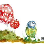 Blue Bird. Watercolor Painting project by Nicole Roth - 03.18.2021