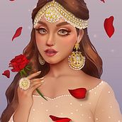 My project in Digital Fantasy Portraits with Photoshop course. Un projet de Dessin numérique, Illustration numérique, Illustration traditionnelle, Dessin, Dessin de portrait , et Peinture numérique de Nihan Rashid - 21.09.2020