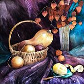 Watercolor Still Life with Groundcherry: Personal Project. Un progetto di Disegno artistico, Illustrazione botanica, Teoria del colore, Belle arti, Illustrazione naturalistica, Pittura, Gestione di un portfolio, Disegno realistico e Pittura ad acquerello di Nika Lopatina - 26.02.2021