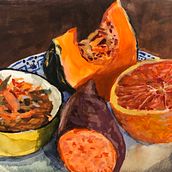 Orange Foods. Projekt z dziedziny Malowanie gwaszami, Trad, c i jna ilustracja użytkownika Olivia Marohnic - 19.03.2021
