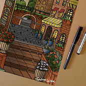 Plaza floreada. Un progetto di Animazione, Animazione 2D, Disegno, Disegno a matita e Disegno digitale di Sloth Wink - 19.03.2021