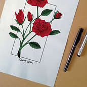 Ilustración de rosas. Un progetto di Animazione, Animazione 2D, Disegno, Disegno a matita e Disegno digitale di Sloth Wink - 19.03.2021