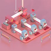 Fábrica de corazones - Cinema 4d. 3D, and 3D Animation project by Camila Gómez - 03.20.2020