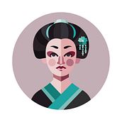 Geisha - vector illustration. Projekt z dziedziny Grafika wektorowa użytkownika Susan Caroline Forestiero - 18.08.2018