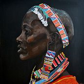 Masai. Desenho de retrato, Pintura, e Pintura Acrílica projeto de Araceli Carrasco García - 20.03.2021