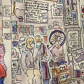 Comercios de Sabadell. Traditional illustration, Sketching, Drawing, Watercolor Painting, Architectural Illustration, and Sketchbook project by Agustí Bartolome - 03.20.2021