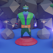 Mi Proyecto del curso: Modelado de personajes low poly para videojuegos . Een project van 3D-karakterontwerp van Camilo Flores Ferrada - 23.03.2021