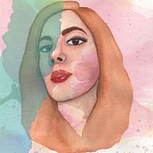 Mi Proyecto del curso: Retrato ilustrado en acuarela. Watercolor Painting project by Noelia Gómez - 03.24.2021