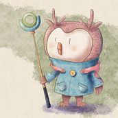 Owlet Traveler. Un proyecto de Dibujo artístico, Ilustración infantil, Dibujo digital, Ilustración digital, Pintura digital, Dibujo, Bellas Artes y Pintura de Yana Zagaiko - 24.03.2021