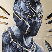 dibujo de Black panther. Animação, Desenho, e Desenho realista projeto de Juan Daniel Olivares Herrera - 24.03.2021