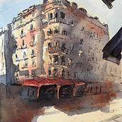 My project in Architectural Sketching with Watercolor and Ink course. Watercolor Painting project by darcie_booth - 03.24.2021
