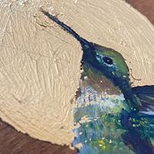 Colibrí, óleo sobre madera. Un proyecto de Pintura al óleo de Olivia Fregoso - 24.03.2021