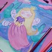 Titania, Mi Proyecto del curso: Técnicas de ilustración con acuarela y gouache. Un progetto di Bozzetti, Disegno a matita, DIY, Illustrazione infantile, Pittura ad acquerello e Pittura gouache di Lina Barco - 24.03.2021