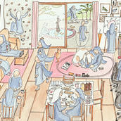 Recreation Time in the Convent. Drawing, Traditional illustration & Ink Illustration project by gabi_ncl - 03.24.2021