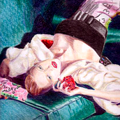Ilustración - Reproducción Lápiz de Color. Drawing, Pencil Drawing, Figure Drawing, Artistic Drawing, Portrait Drawing, Fashion Design, and Traditional illustration project by Alexandra Soto Vinyets - 09.17.2005