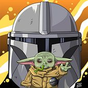 Grogu y el Mandalorian . Digital Illustration project by Irving Navarro - 03.25.2021