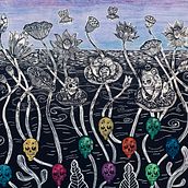 mural de calaveras y sapitos . Printing project by Tania Fu - 03.25.2021