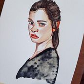 Mi Proyecto del curso: Retrato en acuarela a partir de una fotografía . Portrait Drawing, Traditional illustration, and Watercolor Painting project by Moon Téllez Silva - 03.24.2021