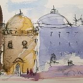 Quick sketches with ink and watercolor. Watercolor Painting project by b.piwowarczyk - 03.26.2021